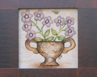 Theorem of Mauve Flowers in Urn by Noreen Taylor Early America Artisan