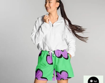 Shorts Fun Design Studio - Calças unissex com estética dos anos 80, estilo Fresh Prince, para festivais, raves, anos 90, streetwear.