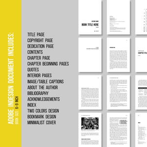 Szablon projektu książki dla programu InDesign | Minimalistyczny układ książki | Edytowalne strony wewnętrzne | Gotowe do druku