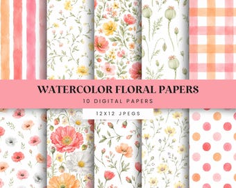 Carta digitale floreale rossa, confezione di carta per scrapbooking in stile cottagecore, formato 12x12 JPEG, kit per junk journal stampabile.