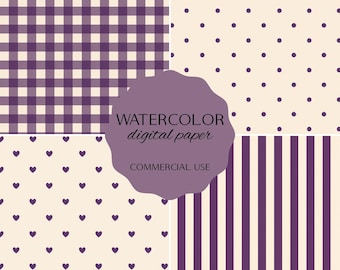 Pacchetto di carte viola scuro, carte digitali autunnali, carte per scrapbooking e junk journal.