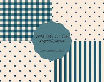 Pacchetto di carte color verde acqua, carte digitali autunnali, carte per inviti e scrapbooking