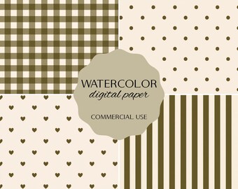 Pacchetto di carta verde, carta digitale autunnale, carta per scrapbooking per baby shower