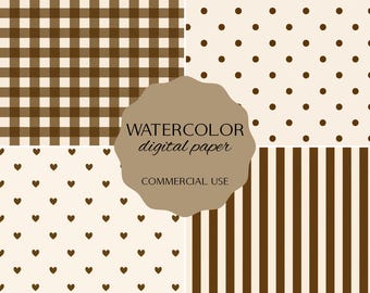 Pacchetto di carta marrone, carta digitale autunnale, carta per scrapbooking per baby shower