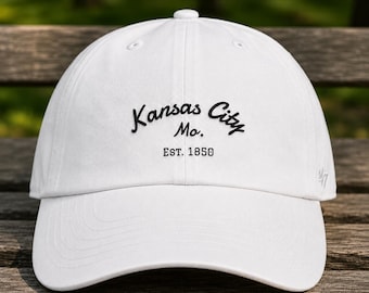 Printed KC Skate Script Kansas City Aesthetic cap | City Pride Minimal 47 cleanup dad hat