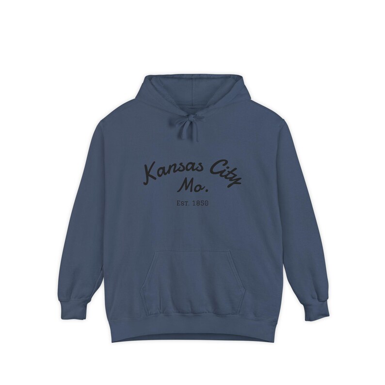 Comfort Colors Kansas City Mo. Skate Script Printed Hoodie | Est. 1850, City Pride Sweatshirt image 11