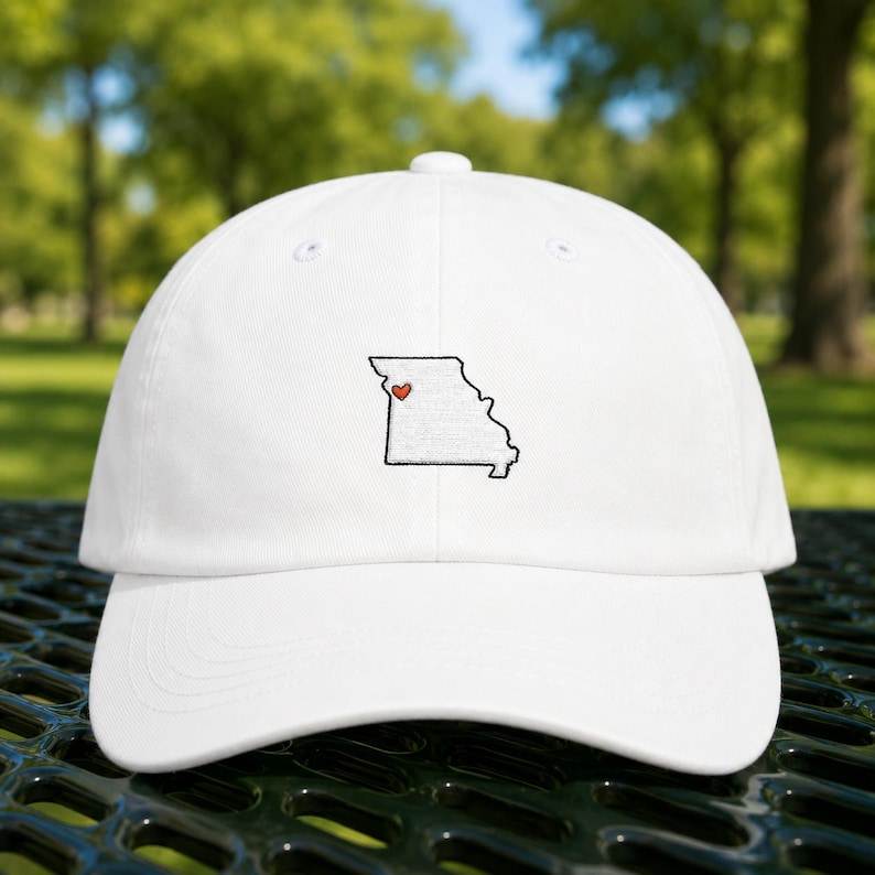 Embroidered Kansas City Love dad cap | Missouri State Outline with KC Heart hat image 1