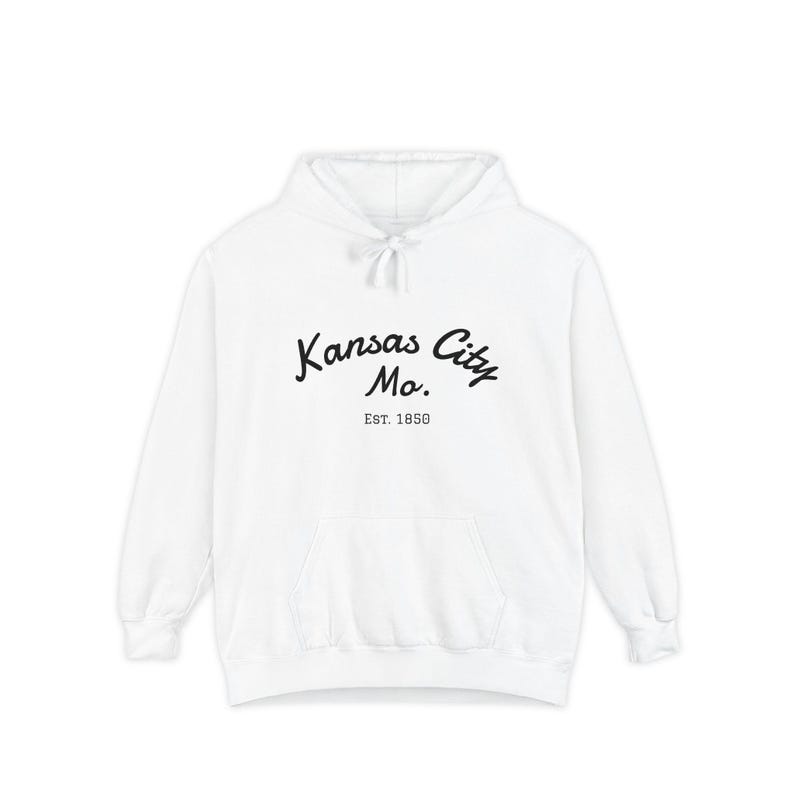 Comfort Colors Kansas City Mo. Skate Script Printed Hoodie | Est. 1850, City Pride Sweatshirt image 9