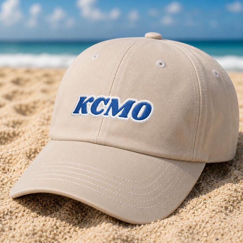 KCMO Kansas City Baseball Radio Script geborduurde Dad Cap | Retro Kansas City-hoed afbeelding 4