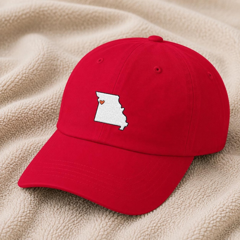 Embroidered Kansas City Love dad cap | Missouri State Outline with KC Heart hat image 4