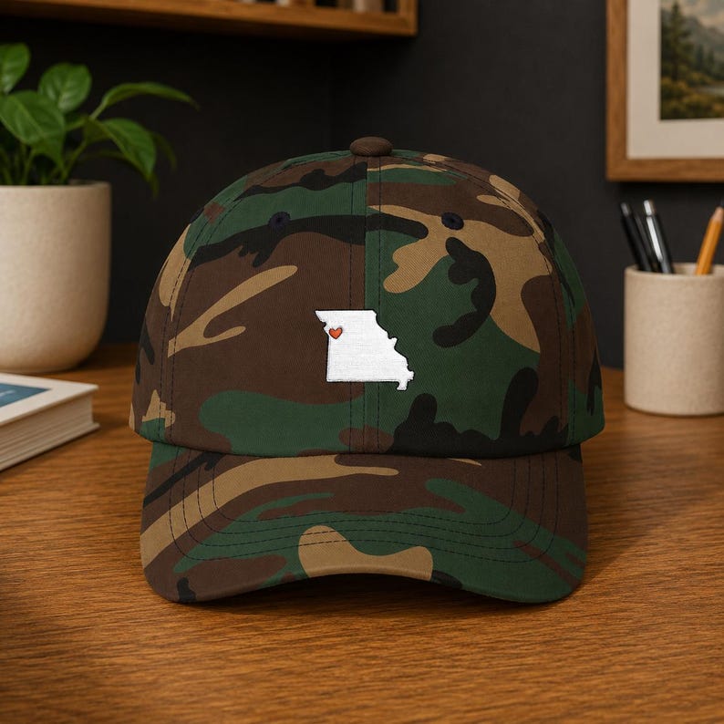 Embroidered Kansas City Love dad cap | Missouri State Outline with KC Heart hat image 3