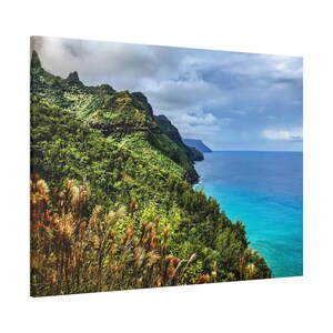 Na Pali Coast Hawaii Wall Art, Dramatic Ocean Cliff Photography Print