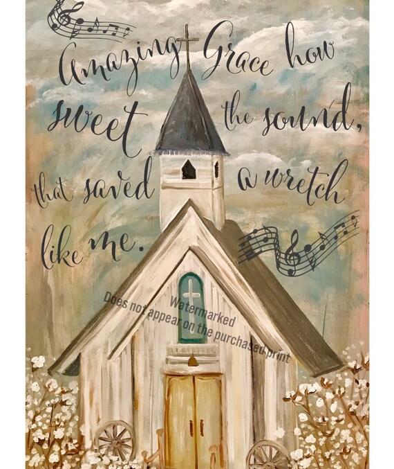 church painting words amazing