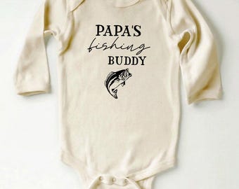 Gift For Father, Cute Baby Clothes, Fisherman Onesie®, Daddys Fishing Buddy Tee, Fishing With Papa, Papas Boy Natural Bodysuit, Papa Shirt