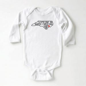Baby Shower Gifts, Someone In North Carolina Loves Me Onesie®, Cute Baby Shirt, Loved Baby T-shirt, State Baby Bodysuit, Baby Natural Tee image 4