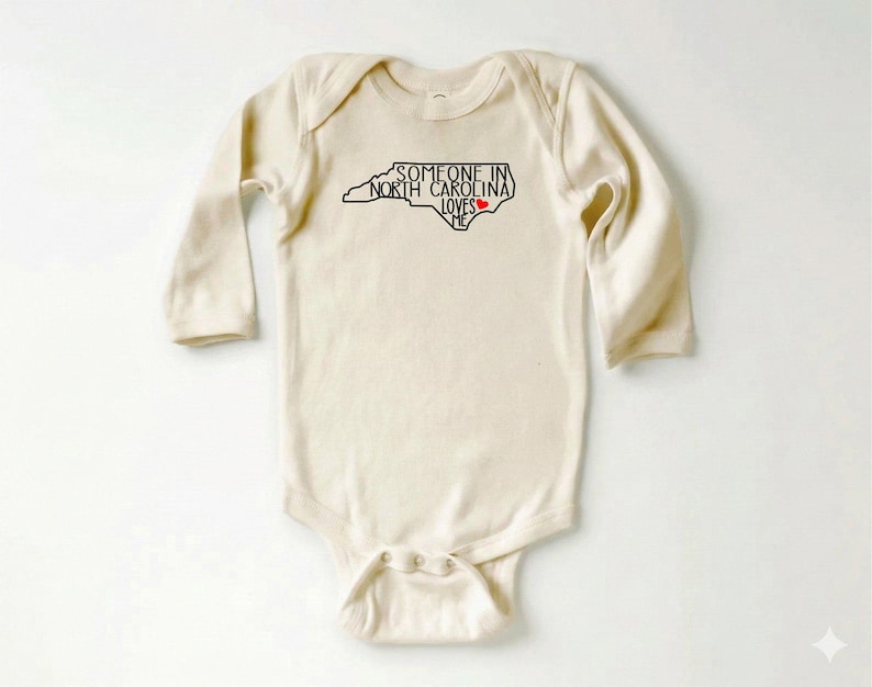 Baby Shower Gifts, Someone In North Carolina Loves Me Onesie®, Cute Baby Shirt, Loved Baby T-shirt, State Baby Bodysuit, Baby Natural Tee image 5