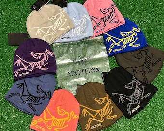 Vintage Arcteryx Knit Beanie Skull Cap – Dinosaur Logo Outdoor Streetwear Hat