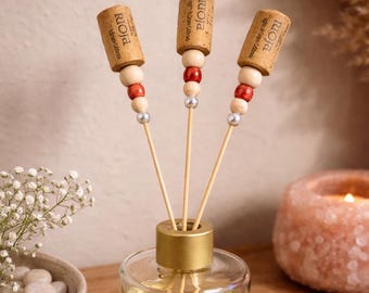 Scented sticks, reeds for fragrance oil, housewarming gifts, upcycling, DIY, handmade gifts, cork decorations, flower picks, upcycled gifts
