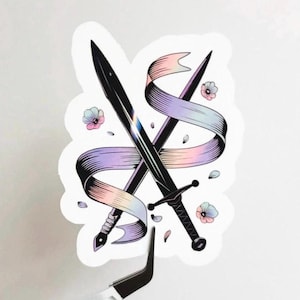 Book Lover Fantasy Weapon Sticker | Water Resistant Laminate | 3”