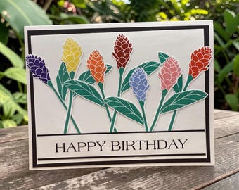 Tropical ginger flower card