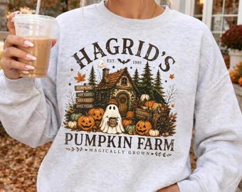 Comfort Colors® Hagrids Pumpkin Farm Shirt & Sweatshirt, Cozy Fall Crewneck, Pumpkin Farm Pullover, Halloween Gift