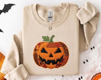 Halloween Pumpkin Patch Print Sweatshirt, Spooky Jack O Lantern Shirt, Retro Fall Pumpkin Crewneck, Vintage Fall Graphic Tee, Halloween Gift