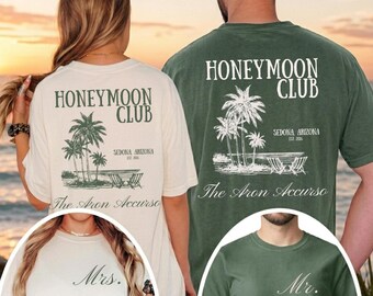 Custom Honeymoon Club Shirts for Couple, Mr and Mrs Shirts, Just Married Matching Shirts, Newlywed Gift, His and Hers Shirt, Honeymoon Gift