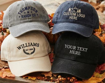 Custom Embroidered Baseball Cap, Personalized Name Hat, Custom Text Dad Hat, Vintage Trucker Hat, Birthday Gift For Him Her, Unisex Cap