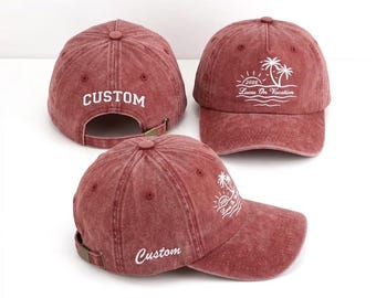 Personalised Embroidered Cap, Custom Hen Do Hat, Vintage Baseball Cap, Personalised Bachelorette Hat, Girls Holiday Gift, Bride Tribe Hat