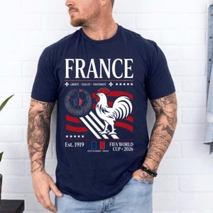 Comfort Colors France Soccer Tee, France Match Day Outfit, French Football Fan Shirt, World Game 2026 France Graphic Tee, France T-Shirt image 6