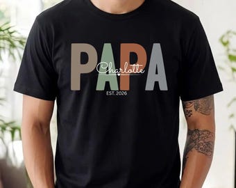 Personalized Papa T-Shirt with Kids Name, Custom Dad Shirt, Papa Hoodie, Fathers Day Gift, New Dad Gift, Best Dad Sweatshirt, Gift from Kids