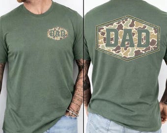 Retro Camouflage Dad Shirt, Comfort Colors® Varsity Dad Tee, Duck Camo Father’s Day Gift, Classic Dad Shirt, Retro Dad Shirt, Gift For Dad