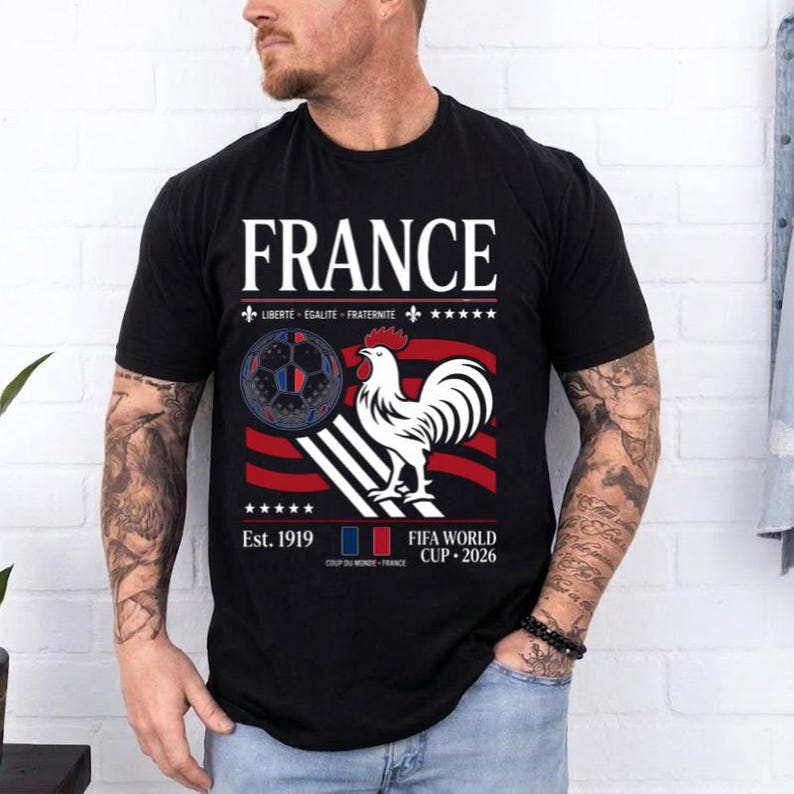 Comfort Colors France Soccer Tee, France Match Day Outfit, French Football Fan Shirt, World Game 2026 France Graphic Tee, France T-Shirt image 7