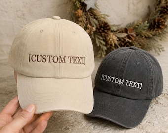 Personalised Embroidered Cap, Custom Hen Do Hat, Vintage Baseball Cap, Personalised Bachelorette Hat, Girls Holiday Gift, Bride Tribe Hat