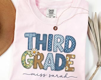 Personalized Grade Teacher Shirt, Comfort Colors®Custom School Name Dream Team Tee, Teacher Name Matching Shirt, Back To School Group TShirt