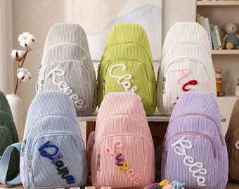 Custom Name Toddler Purse, Personalized Corduroy Mini Sling Bag, Gift for Boys and Girls, Back to School Gift, Kids Crossbody Bag