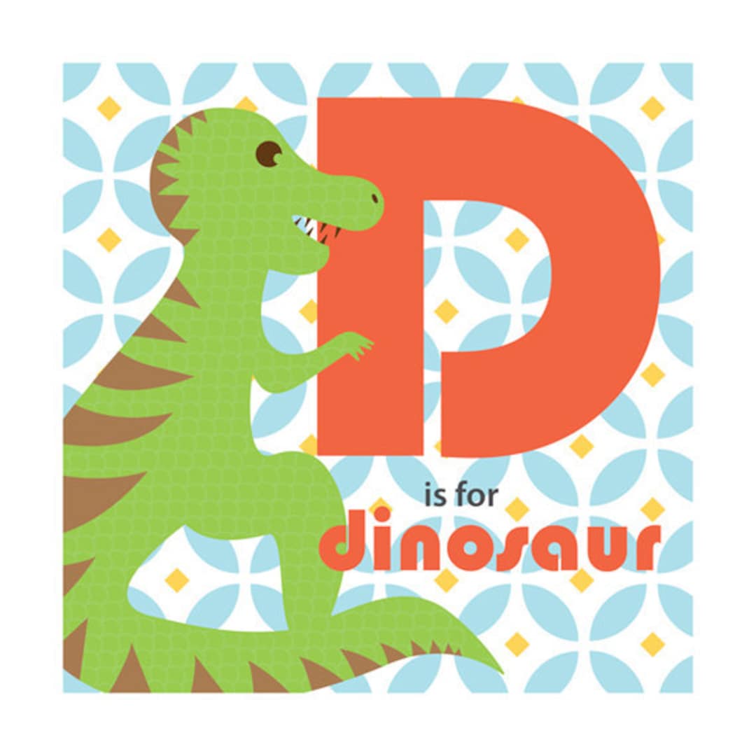 Children's Alphabet Nursery Art Print 9x9 Dinosaur Etsy