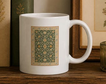 Vintage Floral Mug, Cozy Cottagecore Coffee Cup, Botanical Ceramic Mug, Aesthetic Kitchen Decor, Garden Tea Cup Gift