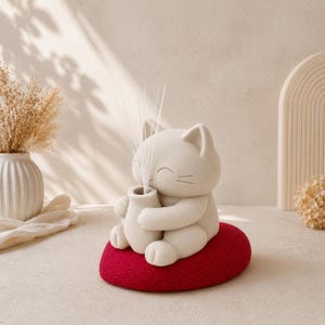 Porta-bigodes de gato | Lembrança em forma de bigode de gato | Presente para amante de gatos | Pote para bigodes de gato | Estatueta de gato para recordação | Memorial de gato impresso em 3D