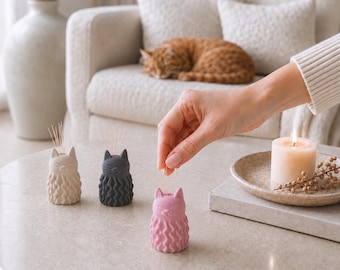 Porte-moustaches de chat – Pot à moustaches de chat mignon – Souvenir pour animaux – Hommage à un animal – Cadeau pour amoureux des chats – Figurine de chat imprimée en 3D, vase décoratif, cadeau pour chat