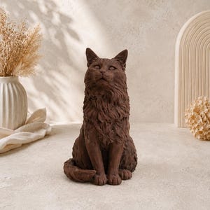 Figurine de chat 3D personnalisée à partir d'une photo | Statue de chat personnalisée | Hommage à un chat imprimé en 3D | Cadeau unique pour les amoureux des chats | Souvenir fait main