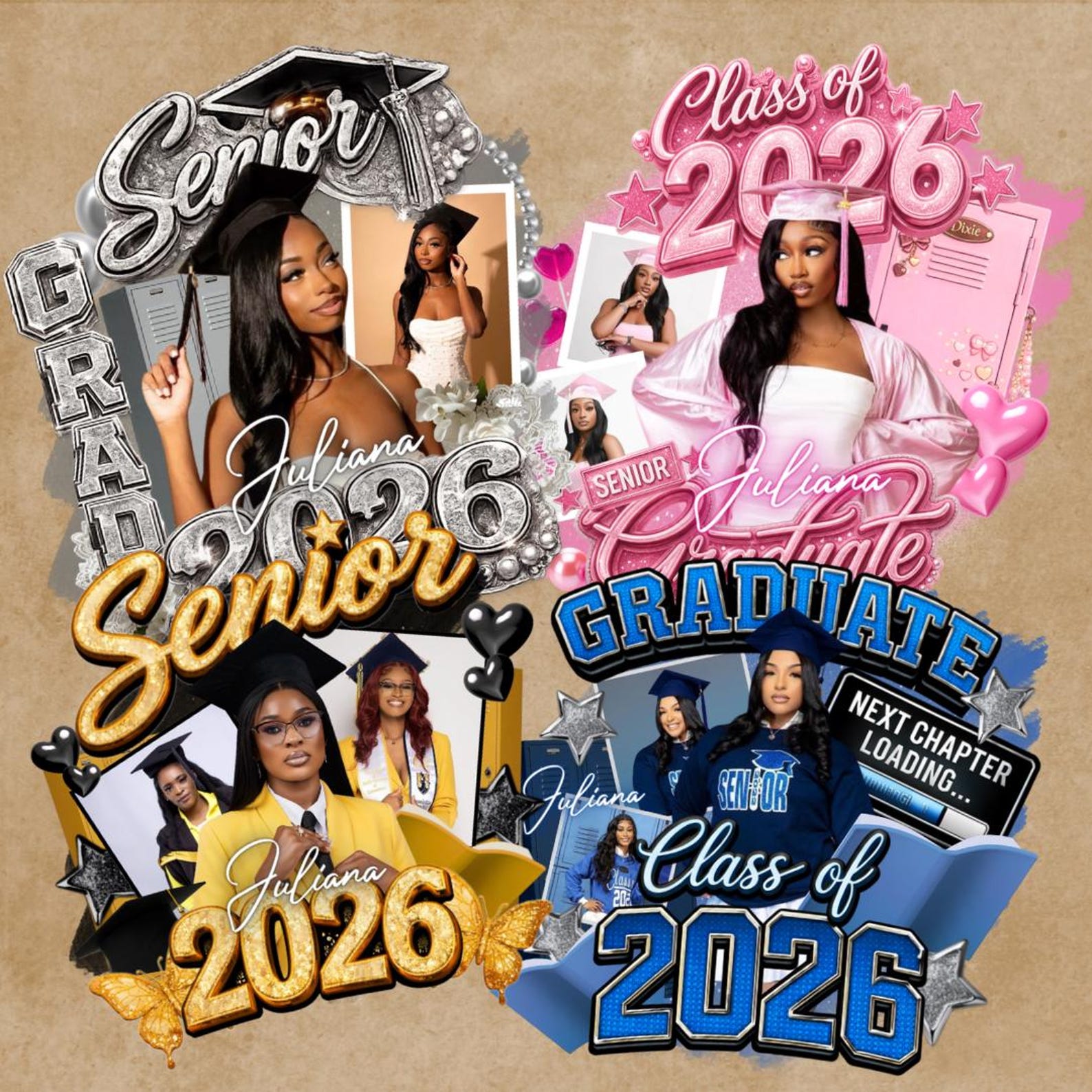Grad Fan 2026 Canva Editable Template, Graduate Fans Senior, Graduation ...