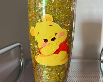 Winnie the Pooh 20oz glitter snowglobe tumbler