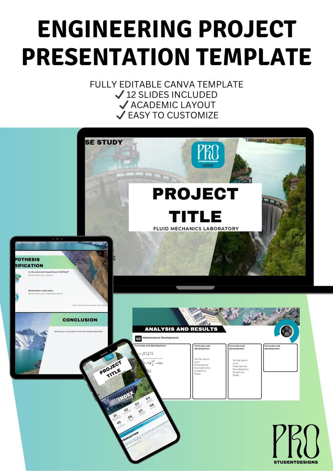 Engineering Project Presentation Template | Editable Canva Slides ...