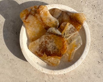 Natural Citrine Crystal Gua Sha Tool – Facial Sculpting, Lymphatic Drainage Stone