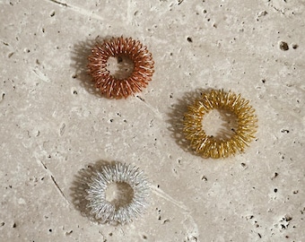 Acupressure Ring for Stress Relief, Stainless Steel Finger Massage Tool