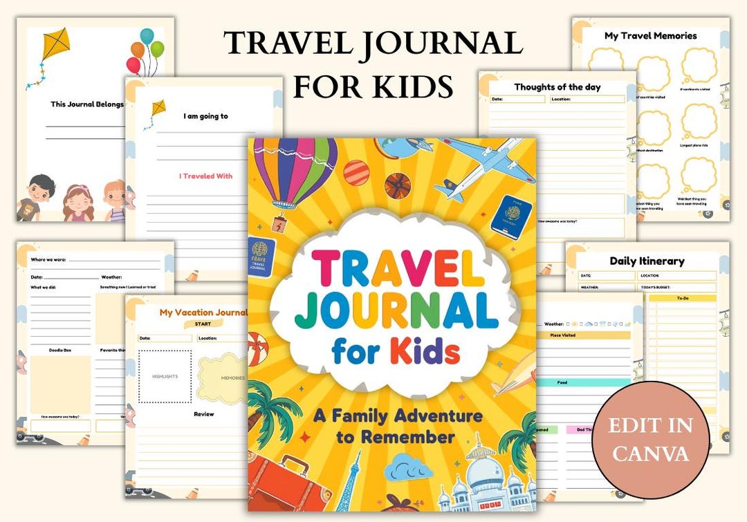 Travel Journal for Kids | Printable Vacation Journal for Children | Fun ...