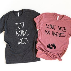 Couples Pregnancy Announcement Shirt,Eating Tacos for Two Shirt, Funny Gender Reveal Party Shirts,Taco Shirt, Pregnancy Reveal Shirt