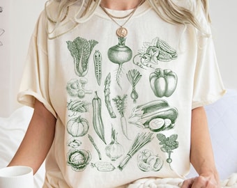Gardening Shirt, Comfort Colors Vegetable Tee, Graphic Tees, Farmers Market Vegetable Shirt, Friend Gift, Vegan gift, Garden shirt for women