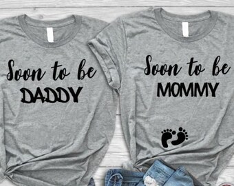 Couples Pregnancy Announcement Shirts, Pregnancy Reveal T-Shirts, Soon To Be Daddy Mommy, Family Matching Shirts,Gender Reveal Shirt